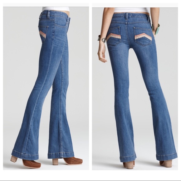 Free People Denim - Free People Pintuck LA Disco seamed flare jeans